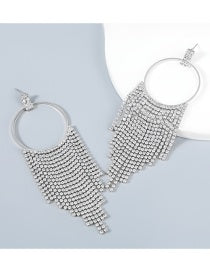 Diamond Claw Chain Tassel Earrings